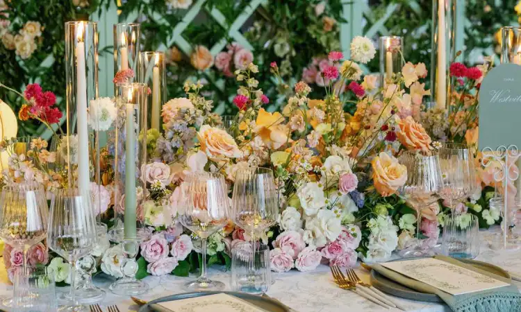 Dekorasi bunga segar, Sumber: brides.com