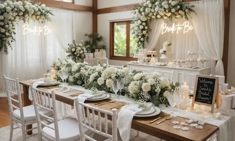 Konsep Bridal Shower Serba Putih, Sumber: AI